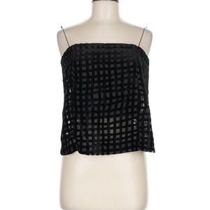 Zara Chic Black Grid Pattern Women's Top size medium